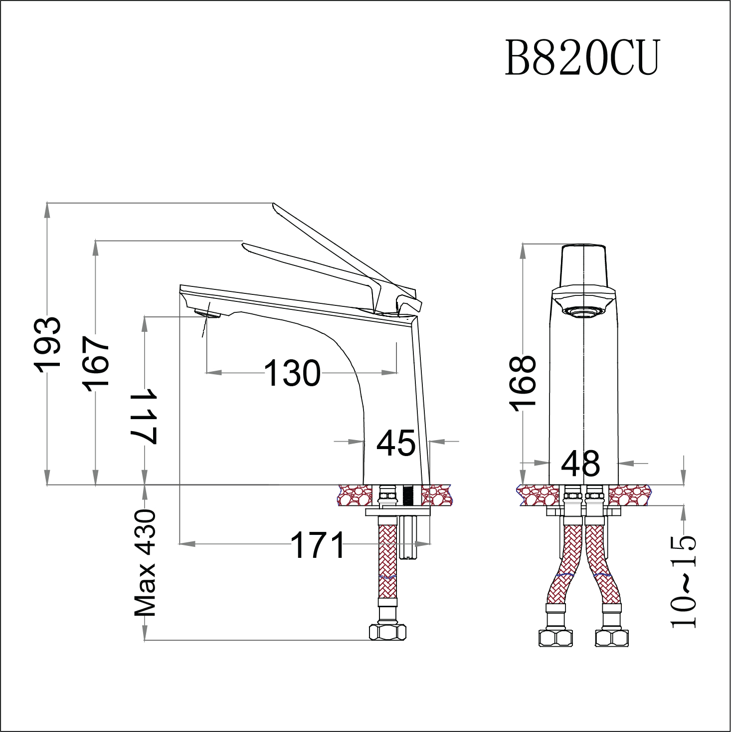 Vòi lavabo nóng lạnh B820CU